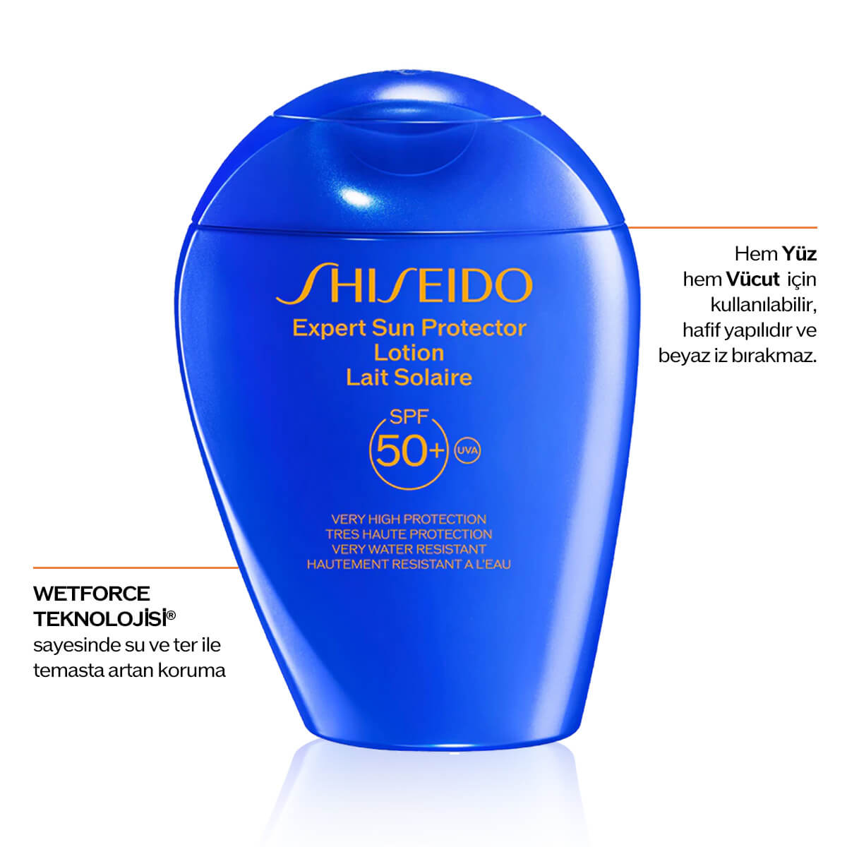 SHISEIDO - EXPERT SUN PROTECTOR LOTION SPF50+ - %65 Cilt Bakımı İçerikli, Suya ve Isıya Dayanıklı Güneş Koruyucu Losyon